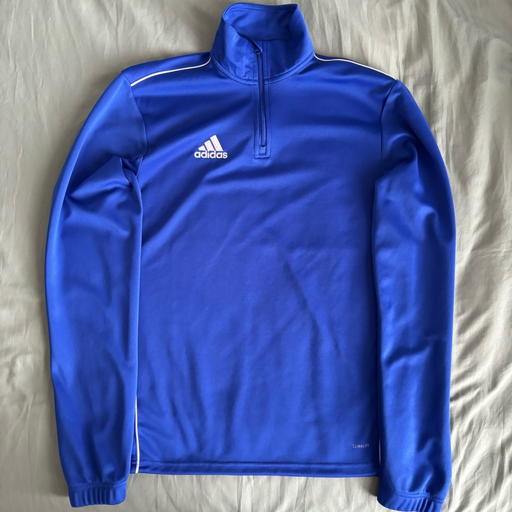 adidas royal blue quarter zip